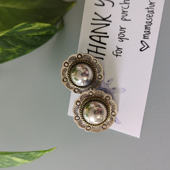 Taxco Mexico Concho earrings - Picture 2 of 7